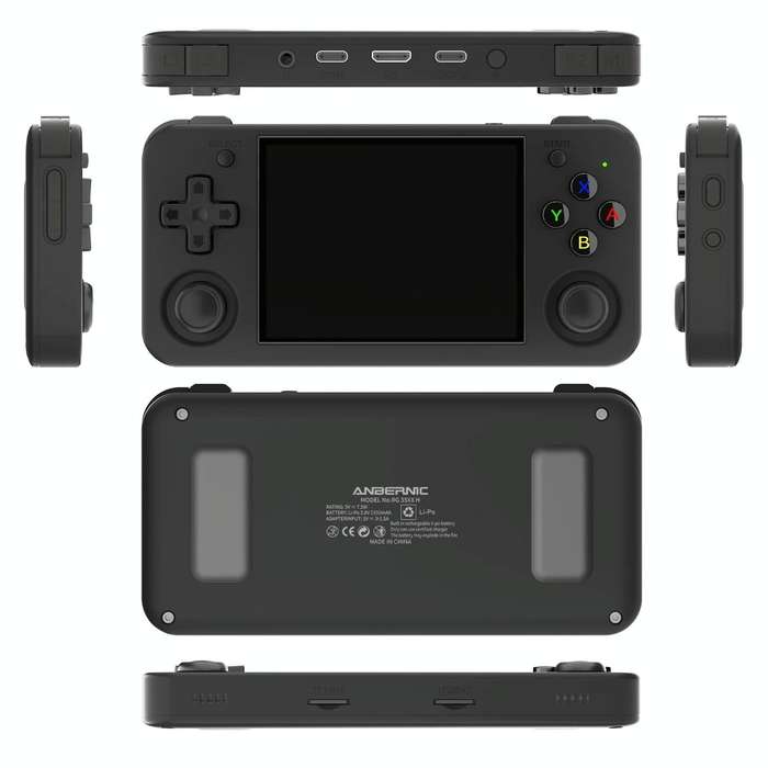 ANBERNIC RG35XX H Handheld Game Console 3.5 Inch IPS Screen Linux System 64GB(Black)