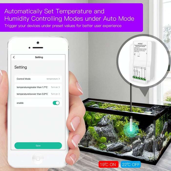 WiFi Switch Module+Temperature Probe Tuya Dual-way Temperature and Humidity Switch Timer Smart Sw...