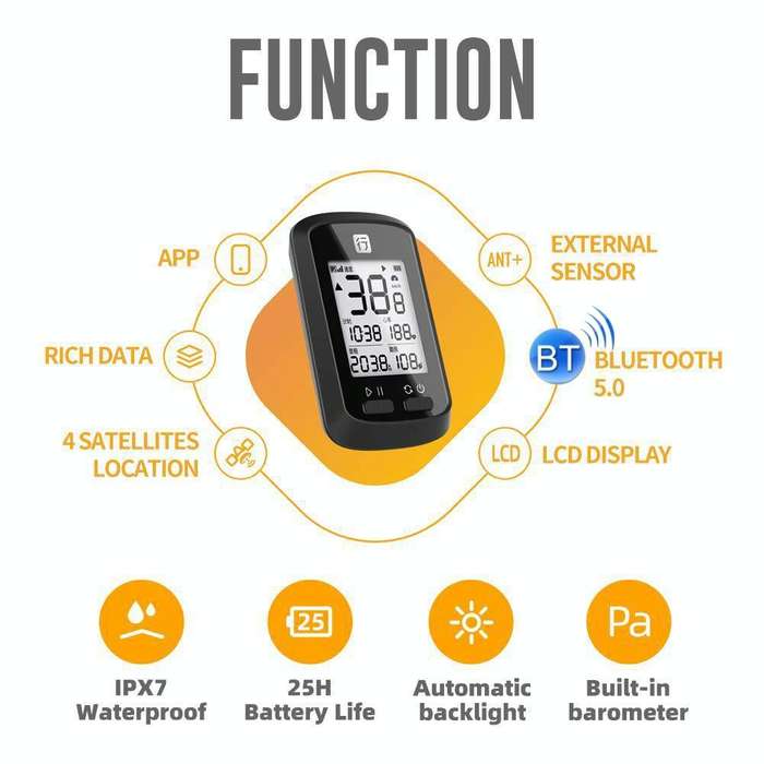 Bicycle Cycling Speedometer GPS Positioning Wireless Odometer, Specification: Small G+ (English V...