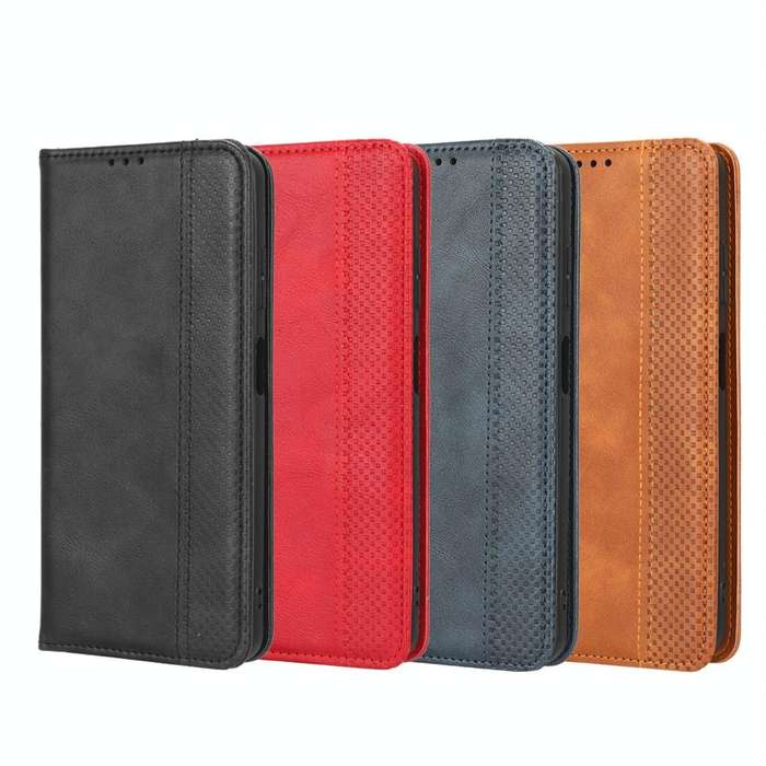 For Huawei nova Y90 Magnetic Buckle Retro Texture Leather Phone Case(Black)