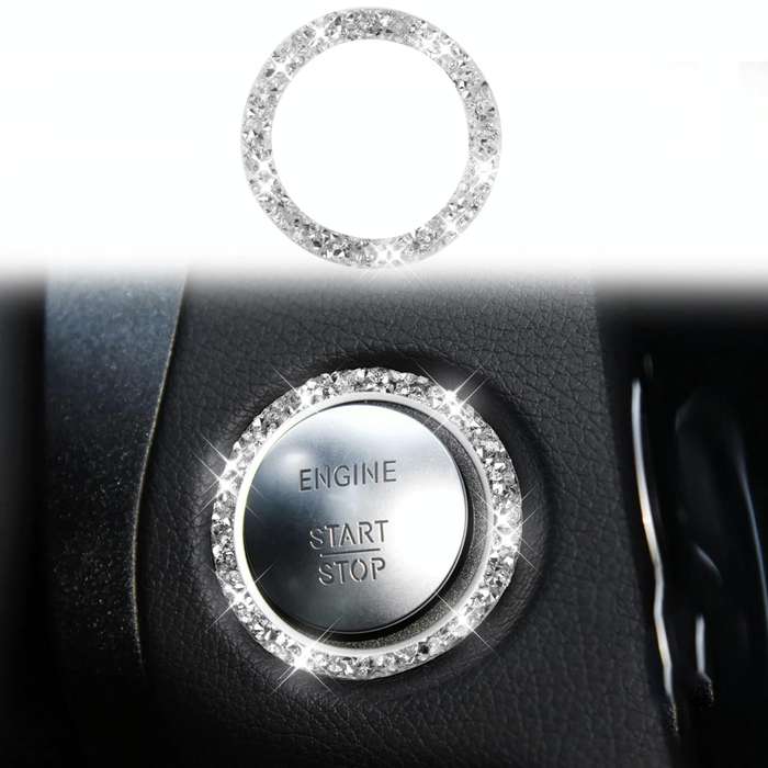 For Mercedes-Benz C-Class W205 2015-2018 Car One-Click Start Ring Diamond Decoration Sticker, Lef...