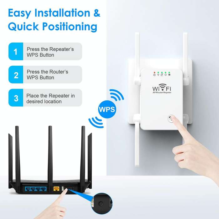 U8 300Mbps Wireless WiFi Repeater Extender Router Wi-Fi Signal Amplifier WiFi Booster(EU Plug)