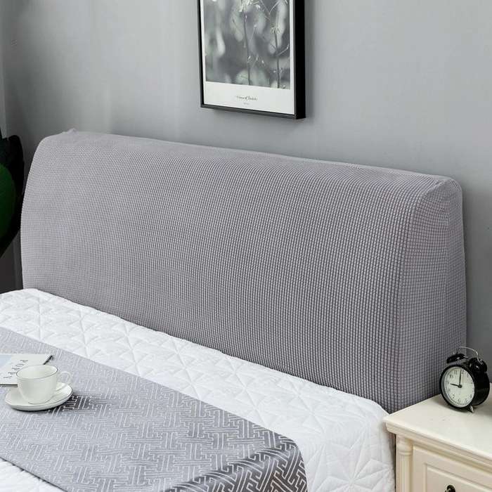 Polar Fleece Elastic Full Covered Headboard Dust Cover, Size:180cm(Light Gray)