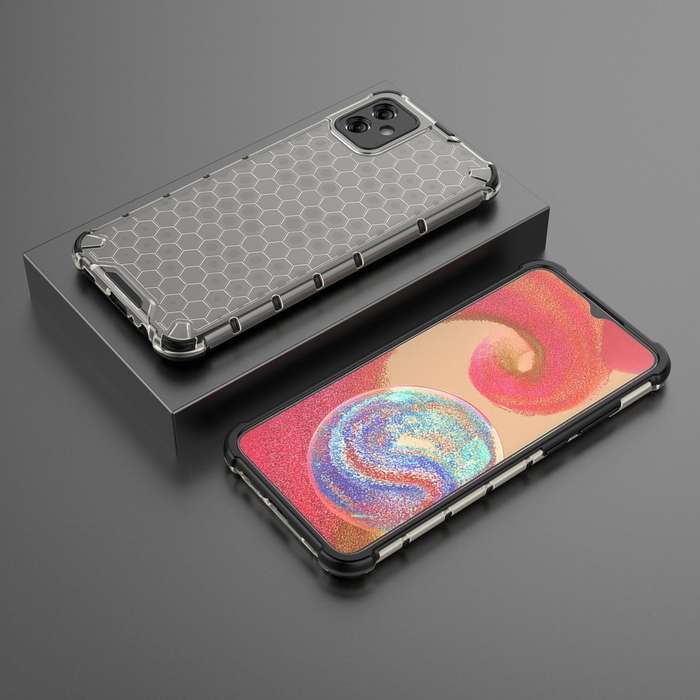 For Samsung Galaxy A04e 5G Honeycomb Shockproof Phone Case(Black)