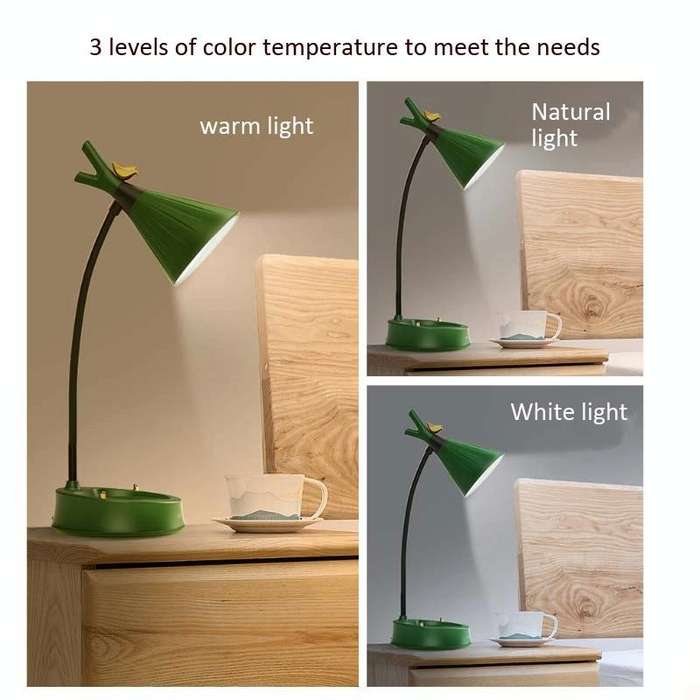 GIVELONG Forest Bird LED Touch Usb Table Lamp With Mobile Phone Holder Bedroom Bedside Night Ligh...