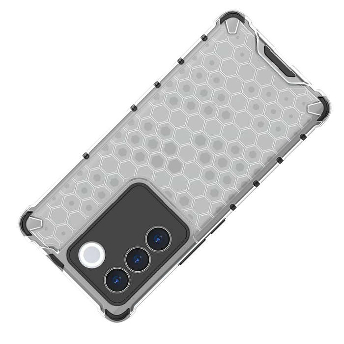 For vivo V27 / V27 Pro Shockproof Honeycomb Phone Case(White)