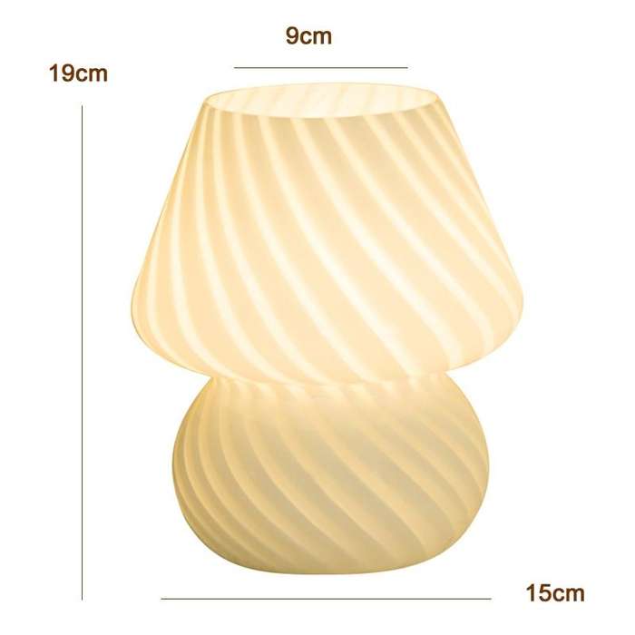 PJ-104 5W Mushroom Glass Bedroom Bedside Table Decoration Table Lamp, CN Plug, Specification Thre...