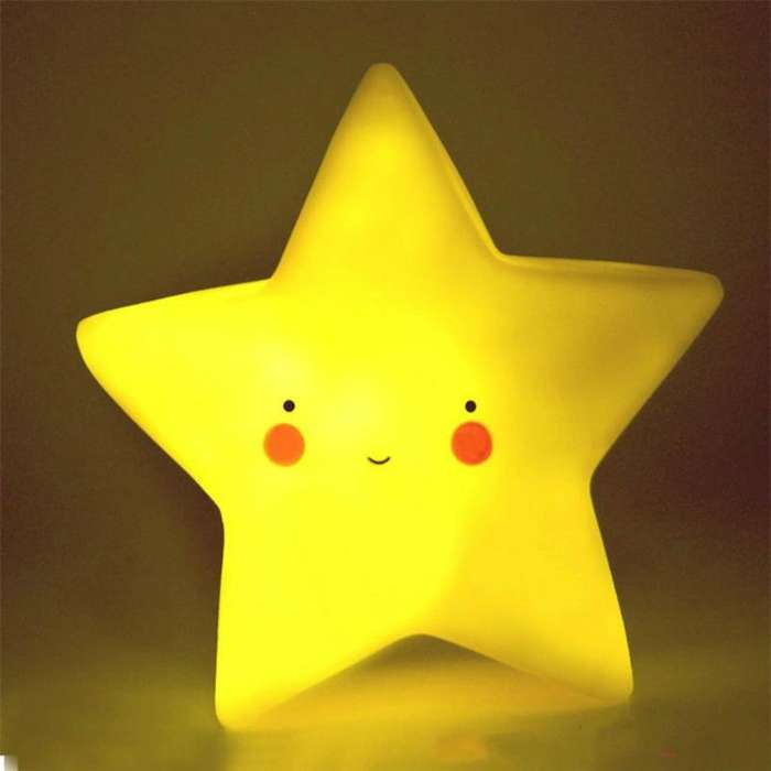LED Bedroom Bedside Children Room Stars Cartoon Night Light(White)