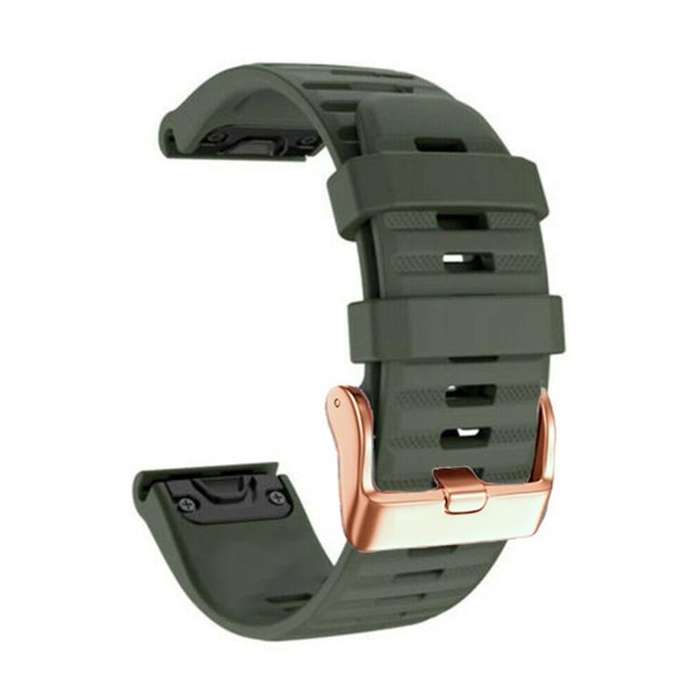 For Garmin Fenix 7S / 6S Pro / 5S Plus 20mm Rose Gold Buckle Quick Release Silicone Watch Band(Ar...