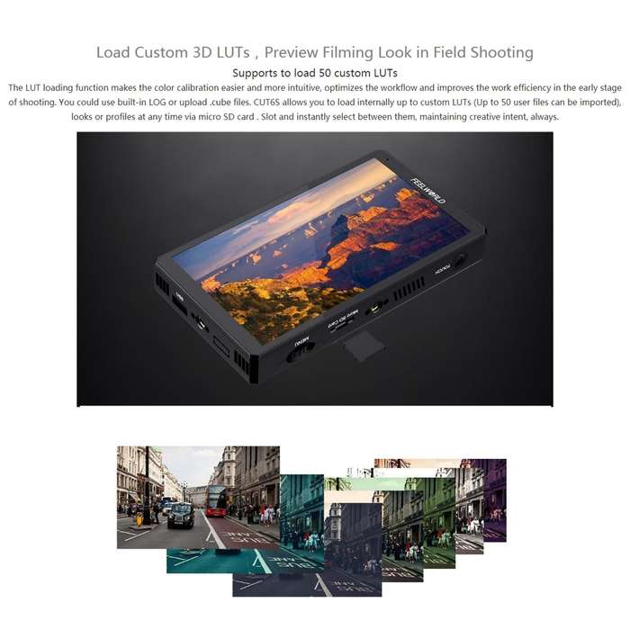 FEELWORLD CUT6S 6-inch Touch Screen Monitor Recorder FHD IPS 4K HDMI 3G-SDI Camera Field Monitor ...