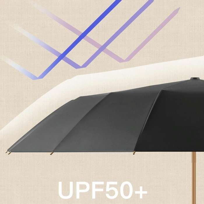 3-fold 16-bone Hand Open Umbrella Retro Wood Handle Black Glue Sunshade Umbrella(Chrysanthemum)