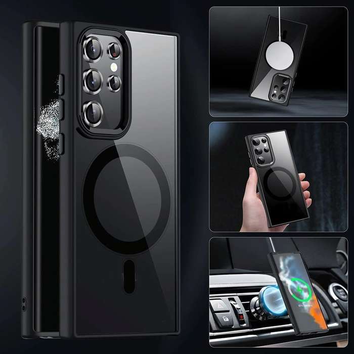 For Samsung Galaxy S23 Ultra 5G Acrylic PC MagSafe Magnetic Phone Case(Black)