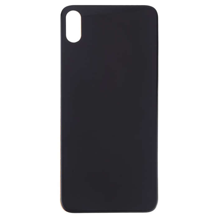 Easy Replacement Big Camera Hole Glass Back Battery Cover with Adhesive for iPhone XS Max(Black)