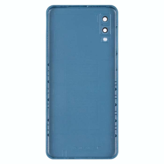 For Samsung Galaxy A02 Battery Back Cover with Camera Lens Cover (Blue)