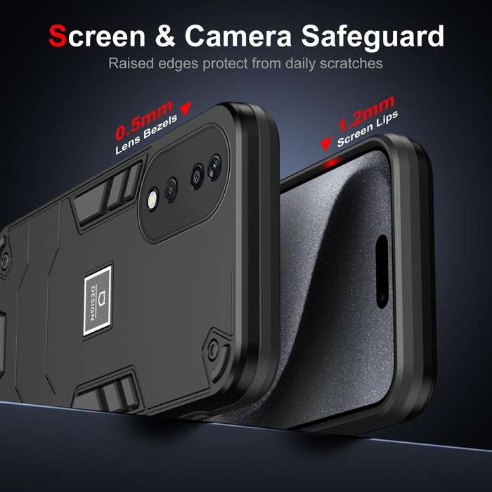 For Honor X7b 2 in 1 Shockproof Phone Case(Black)