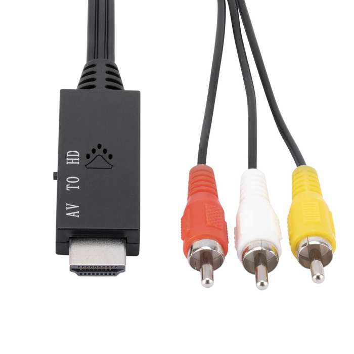 AV to HDMI 1080P HD Converter, Length: 1m(Black)