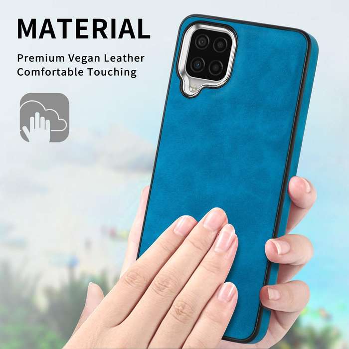 For Samsung Galaxy A22 4G Skin-Feel Electroplating TPU Shockproof Phone Case(Blue)