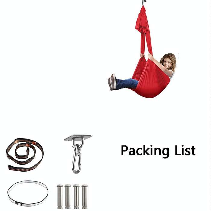 Kids Elastic Hammock Indoor Outdoor Swing, Size: 1x2.8m (Silver Gray)