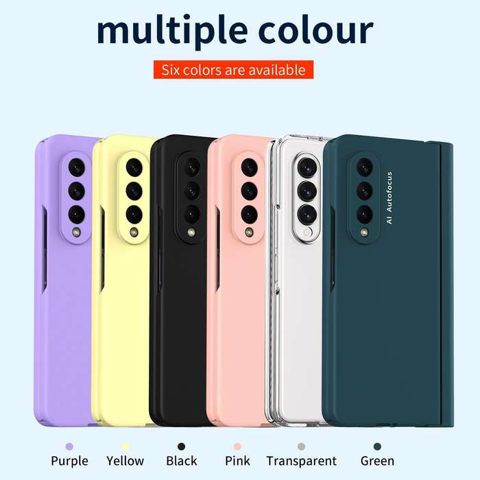 For Samsung Galaxy Z Fold3 5G 360 Full Body Hinge Flip Phone Case with Pen Slot(Transparent)
