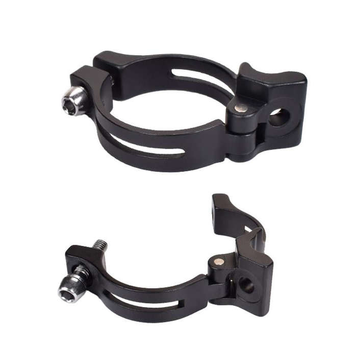FMFXTR Bike Front Derailleur Clamp Straight Lock Turn to Clamp Converting Seat(Black 31.8mm)