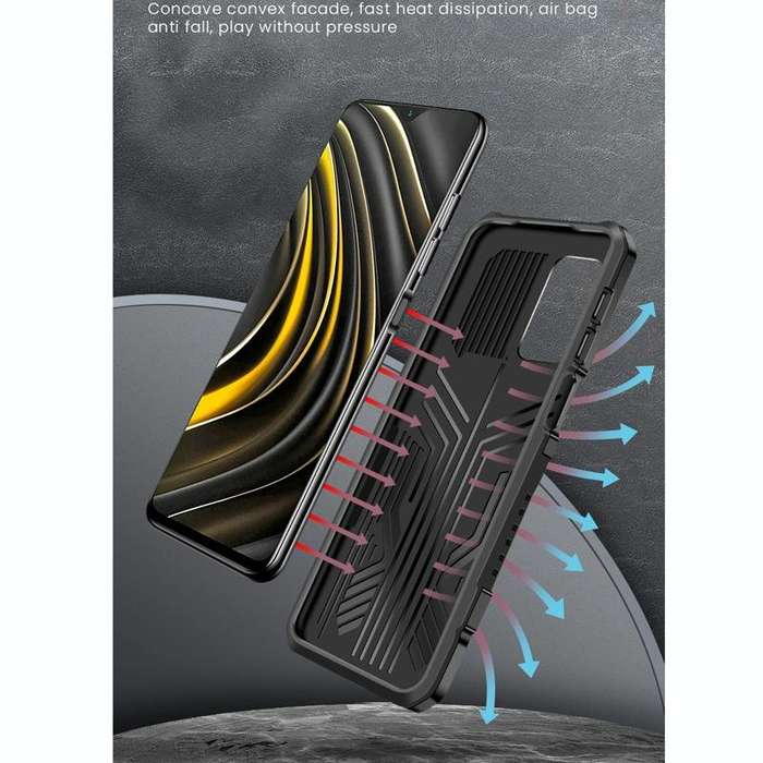 For Xiaomi Poco M3 Vanguard Warrior All Inclusive Double-color Shockproof TPU + PC Protective Cas...