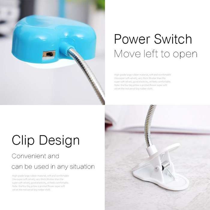 Mini Love Heart Clip LED Book Light Lamps Reading Book Desk Lamp Keyboard Light Eyes-Protect Ener...