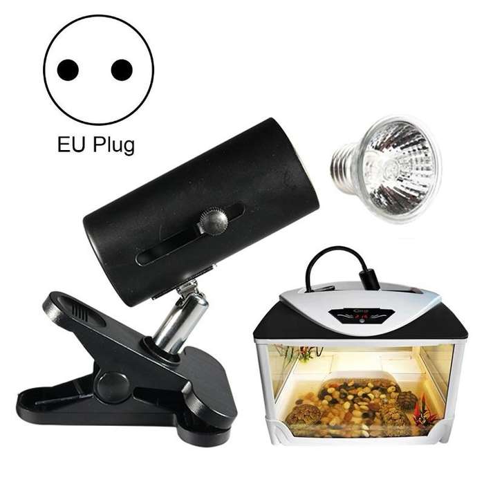 ZY-UAB Turtle Backlight UVA Heated Climbing Pet Backlight, EU Plug With Bulb(Black Short Light St...
