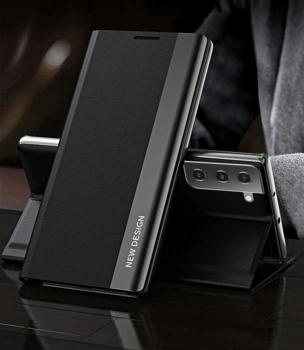 For Samsung Galaxy S21+ 5G Side Electroplated Magnetic Ultra-Thin Horizontal Flip Leather Case wi...