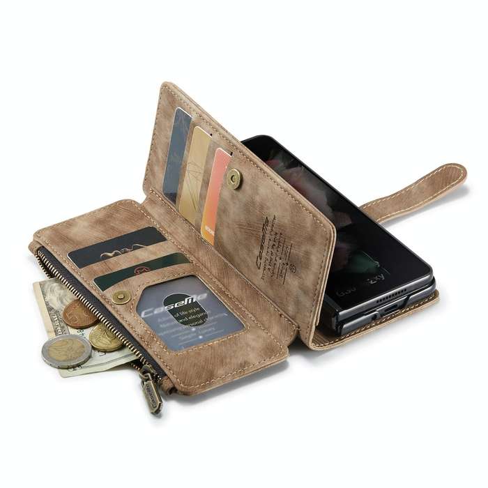 For Samsung Galaxy Z Fold4 5G CaseMe C30 Multifunctional Phone Leather Phone Case(Brown)