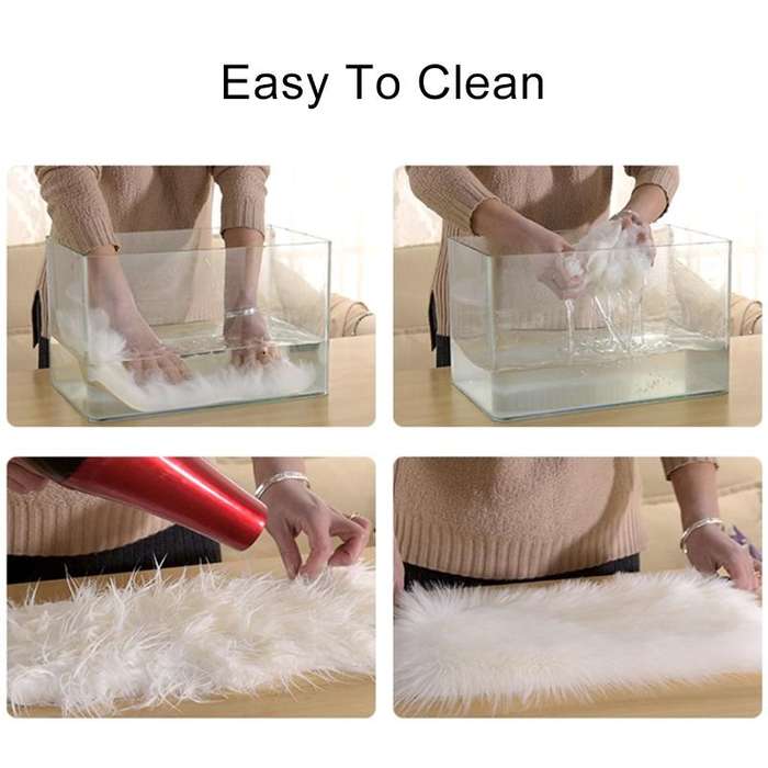 Love Heart Rugs Artificial Wool Sheepskin Hairy Carpet Faux Floor Mat Fur Plain Fluffy Soft Area ...