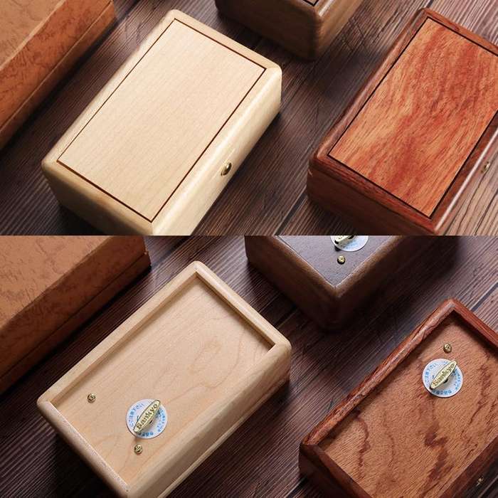 Wooden Jewelry Storage Music Box with Photo Frame Function, Spec: Walnut+Necklace Flannel