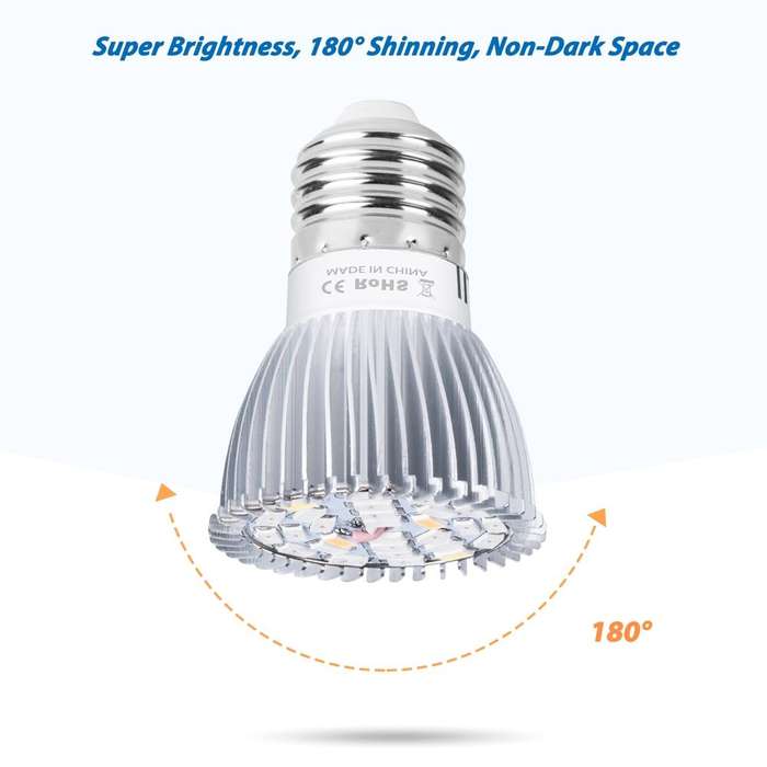 2 PCS LED Plant Growth Lamp Full Spectrum Plant Fill Light Cup, Power: E27 18 Beads