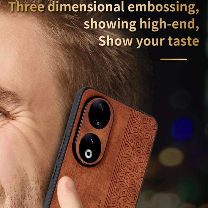 For Honor 90 AZNS 3D Embossed Skin Feel Phone Case(Black)
