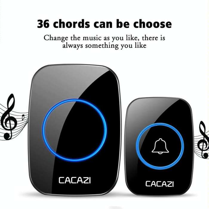 CACAZI A10DC 1 To 2 Battery Type Home Smart Waterproof Electronic Wireless Doorbell(White)