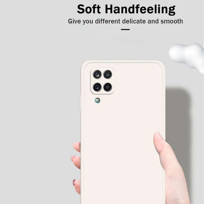 For Samsung Galaxy A12 5G Solid Color Imitation Liquid Silicone Straight Edge Dropproof Full Cove...