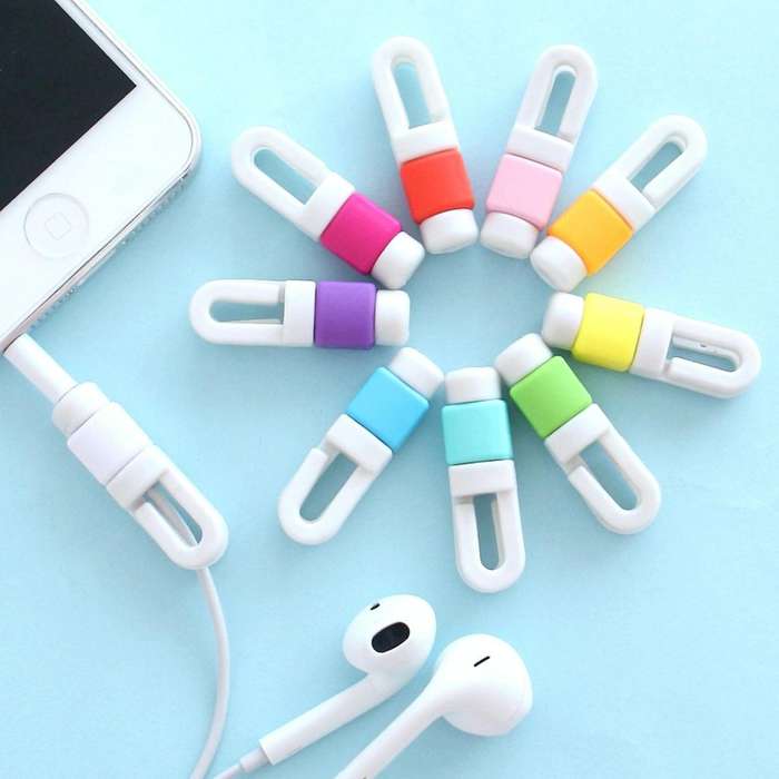 Earphone Headphone Wire Cable Line Protective Cover Winder Cord Wrap Organizer, Random Color Deli...