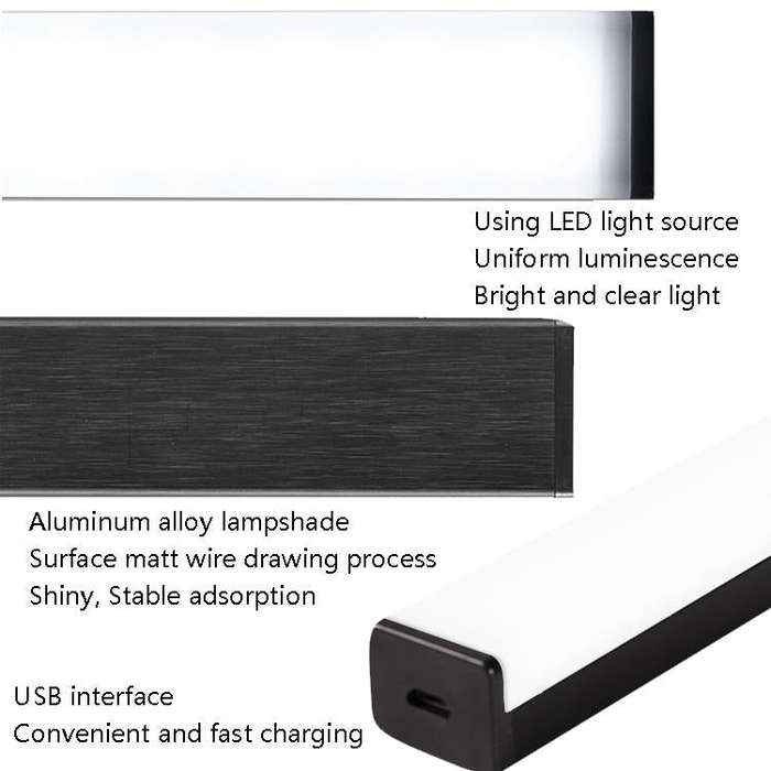 LED Human Body Induction Lamp Long Strip Charging Cabinet Lamp Strip, Size: 10cm(Silver and Warm ...
