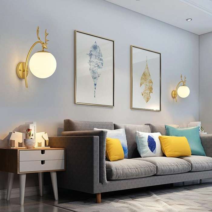 LED Glass Wall Bedroom Bedside Lamp Living Room Study Staircase Wall Lamp, Power source: 12W Warm...