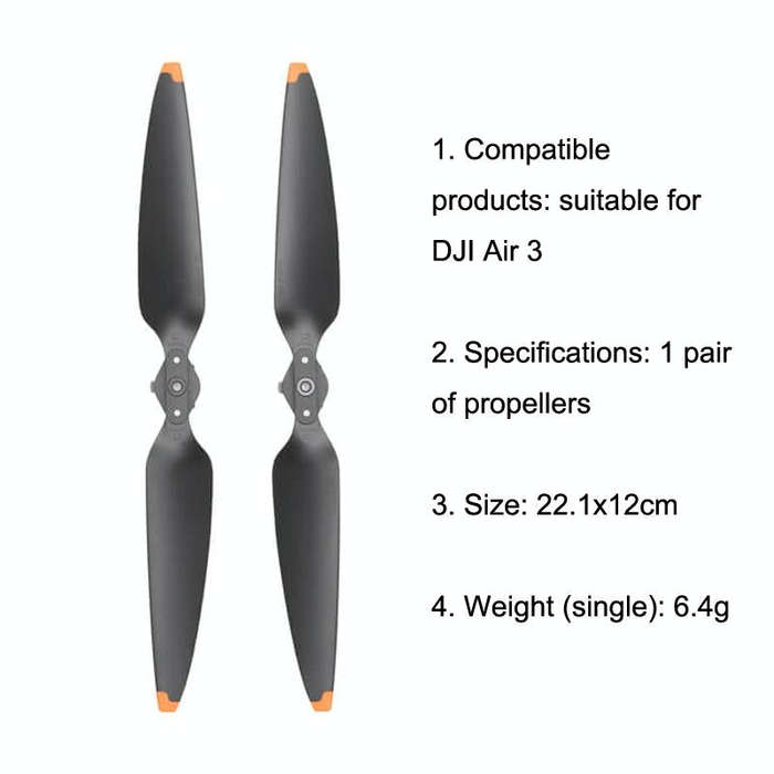 Original DJI Air 3 1pair Noise Reduction Propeller(Black)
