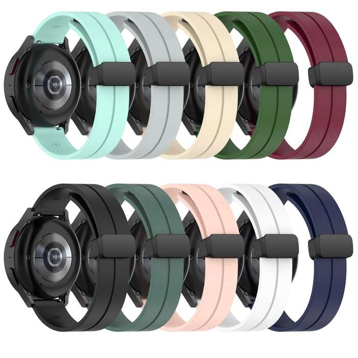 For Garmin Forerunner 55 20mm Solid Color Magnetic Clasp Silicone Watch Band(Black)