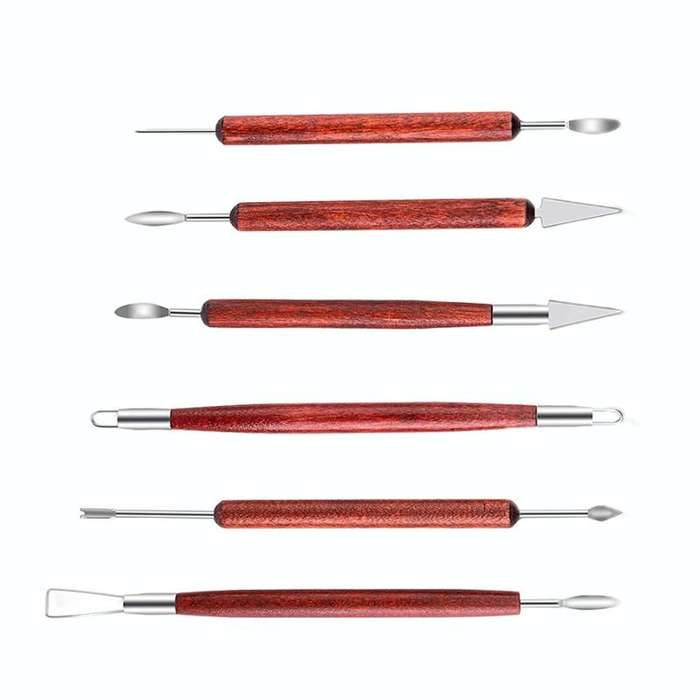 6 PCS/Set Double-head Radium Silk Knife Ceramic Clay Carving Tool