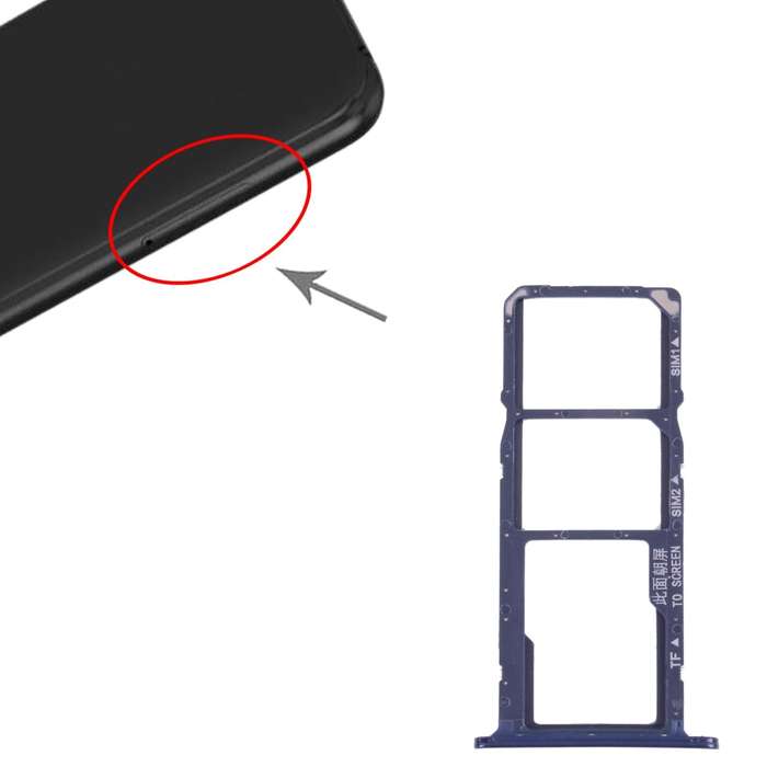 SIM Card Tray + SIM Card Tray + Micro SD Card Tray for Huawei Y5 lite (2018) (Blue)