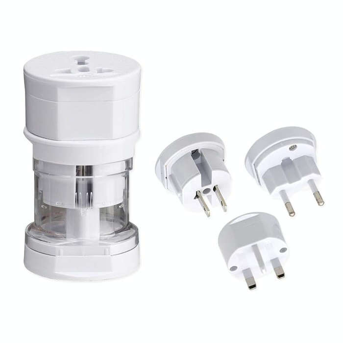 All in 1 EU + AU + UK + US Plug Travel Universal Adaptor(White)