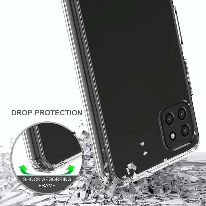 For Samsung Galaxy A22 5G Shockproof Scratchproof TPU + Acrylic Protective Case(Black)