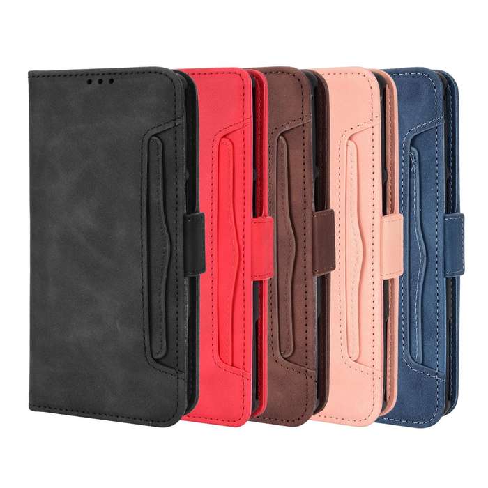 For OPPO A57 5G Skin Feel Calf Texture Card Slots Leather Phone Case(Brown)