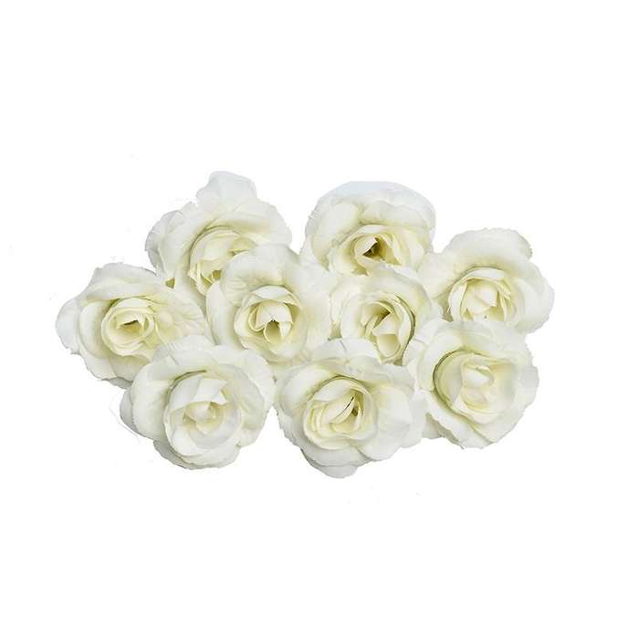 10 Sets 4cm Artificial Flower Silk Rose Flower Head for Wedding Party Home Decoration(Dark pink)
