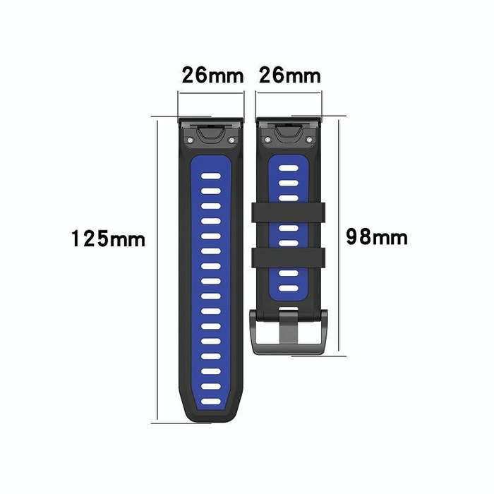 For Garmin Fenix 7X Solar 26mm Silicone Sports Two-Color Watch Band(Red+Black)