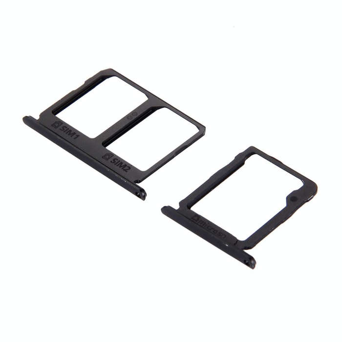 For Galaxy C9 Pro / C9000 SIM Card Tray + Micro SD Card Tray (Black)