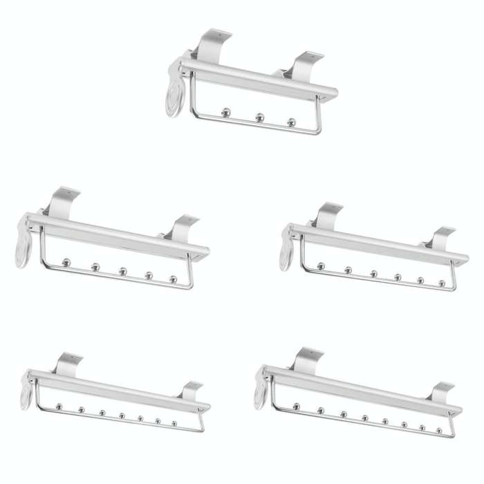 YO5C Monorail 6 Beads Wardrobe Hardware Push-Pull Hanging Rod Clothes Rail