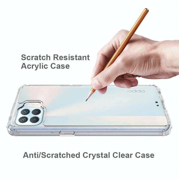 For OPPO A93 Shockproof Scratchproof TPU + Acrylic Protective Case(Black)